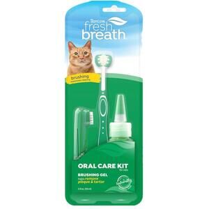 Tropiclean Fresh Breath Oral Care Kit for Cats Cat  Pet Grooming